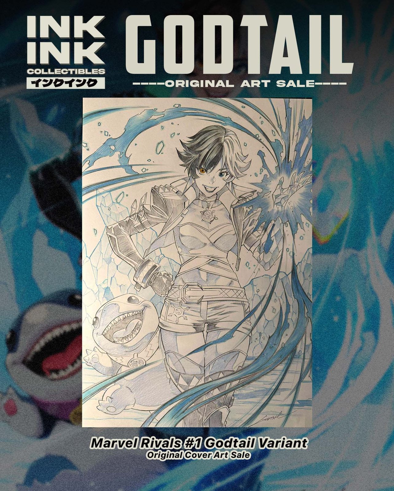 Original Art Published Cover: Marvel Rivals #1 Godtail